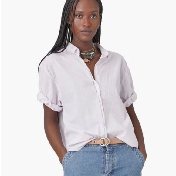 Xirena Channing Shirt Rolled Sleeves Button Front Lightweight Cotton Small - Picture 1 of 8